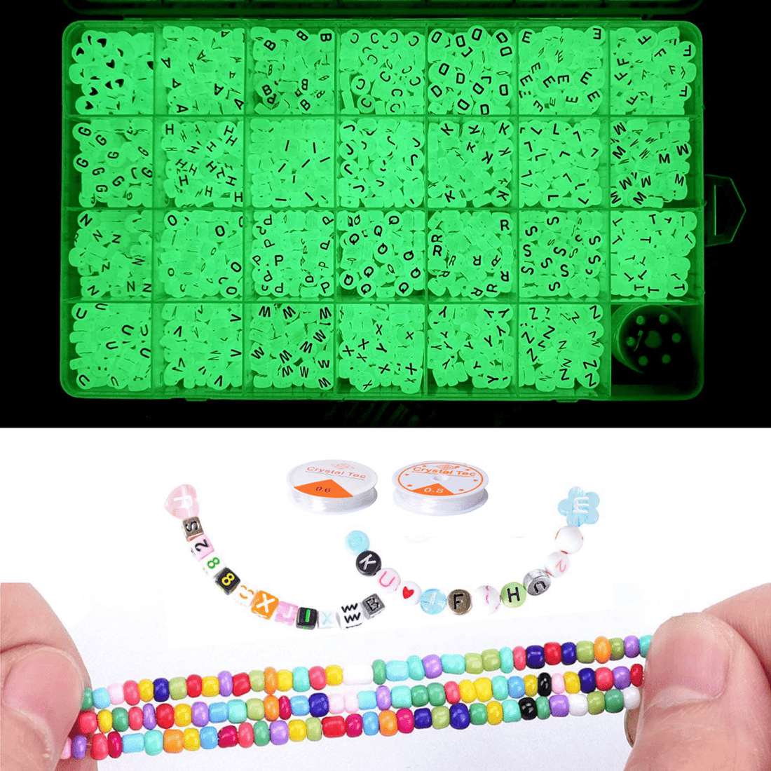 Rave Essentials Co. Regular 1800pc 1800pc Glow-In-The-Dark Kandi Kit