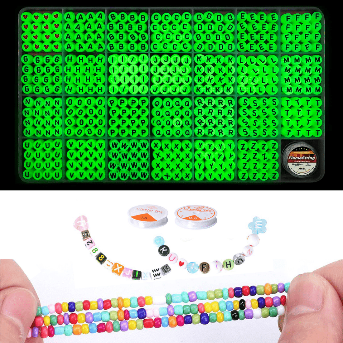 Rave Essentials Co. Regular 1800pc 1800pc Glow-In-The-Dark Kandi Kit