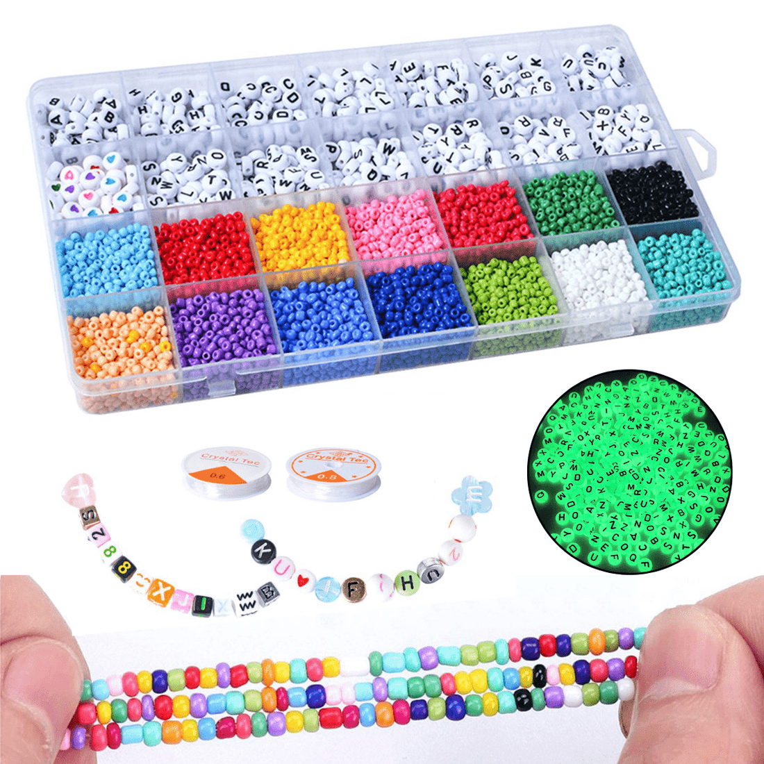 Rave Essentials Co. Regular 1800pc 1800pc Glow-In-The-Dark Kandi Kit