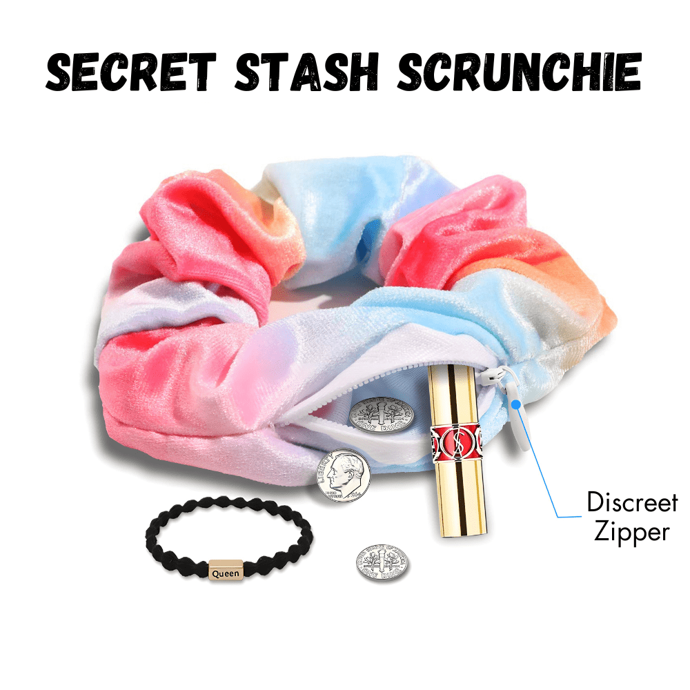 Rave Essentials Co. (2 Pack) Secret Stash Hair Scrunchie