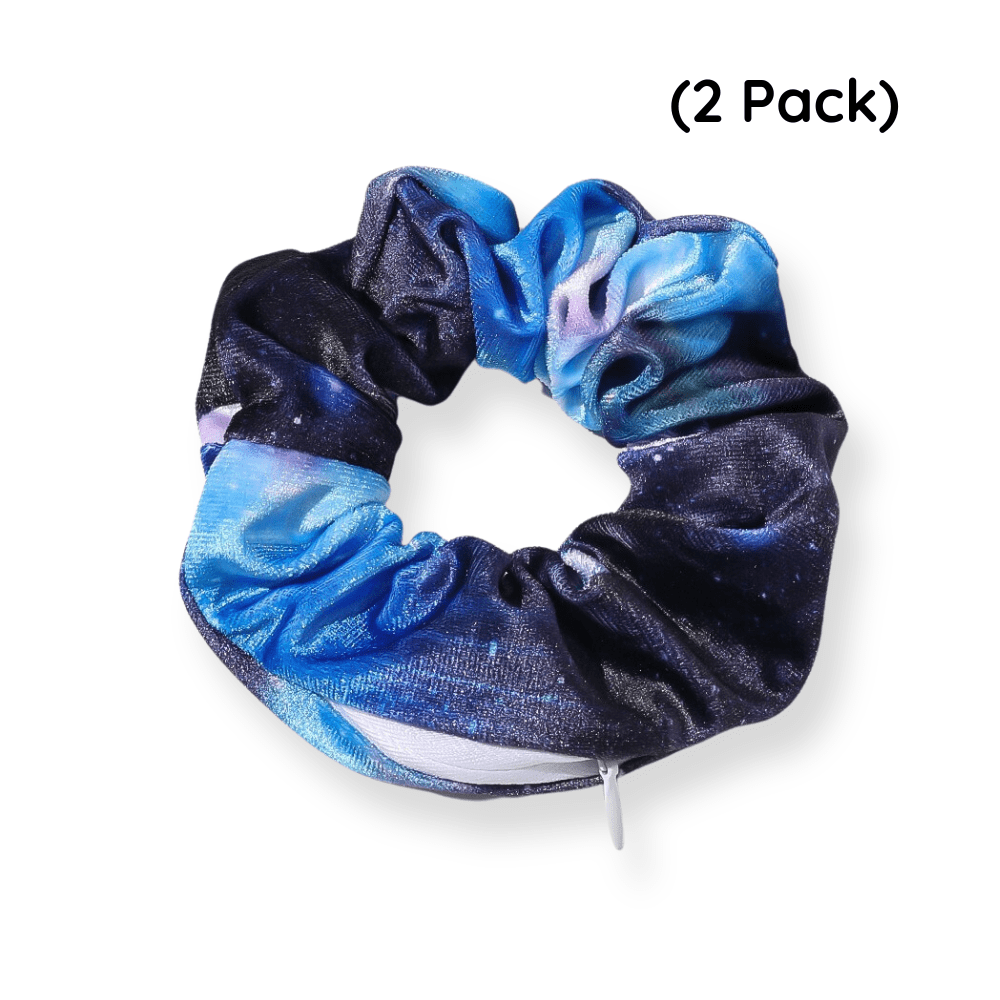Rave Essentials Co. (2 Pack) - Star Blue (2 Pack) Secret Stash Hair Scrunchie
