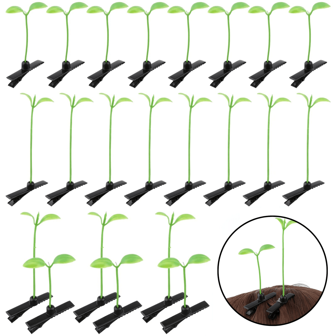 Rave Essentials Co. Standard Shipping 50pcs MegaPack Grass Sprout Hair Clips