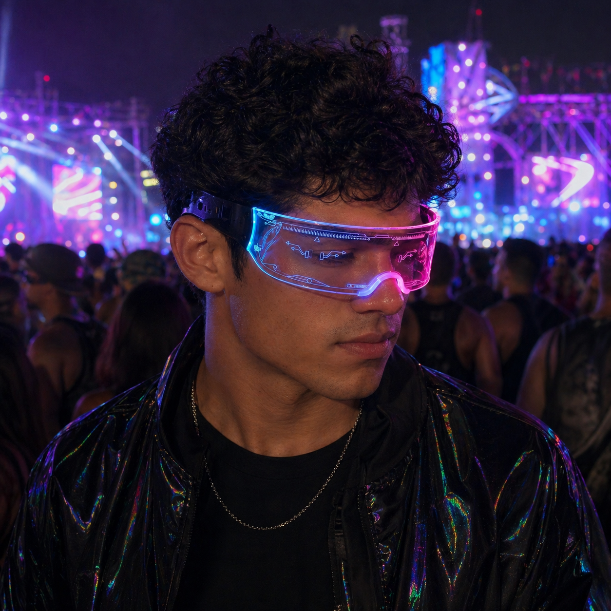 Futuristic LED Visor Glasses