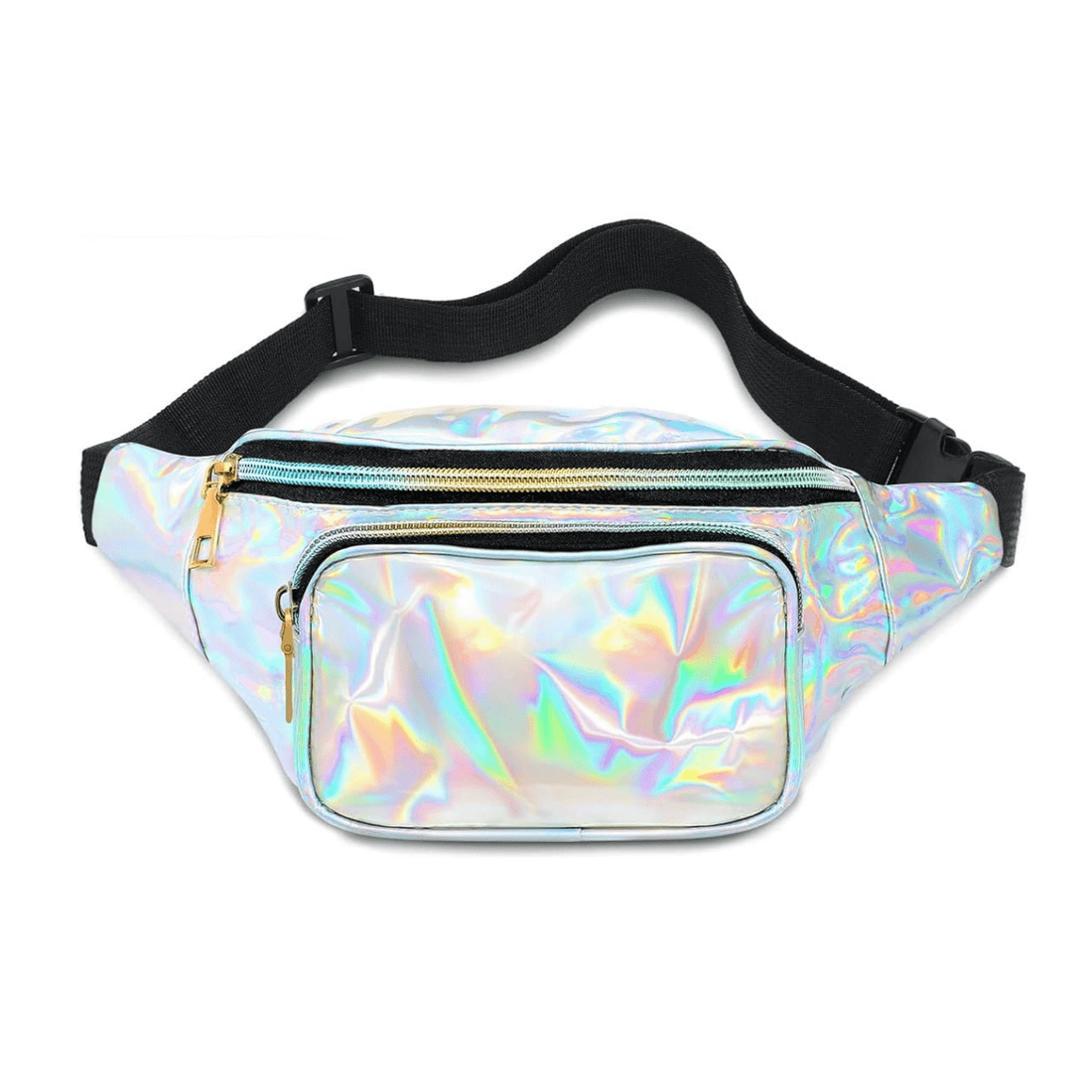 Rave-Essentials Co. (1 Pack) - Silver Anti-Theft ULTIMATE® HOLO Fanny Pack