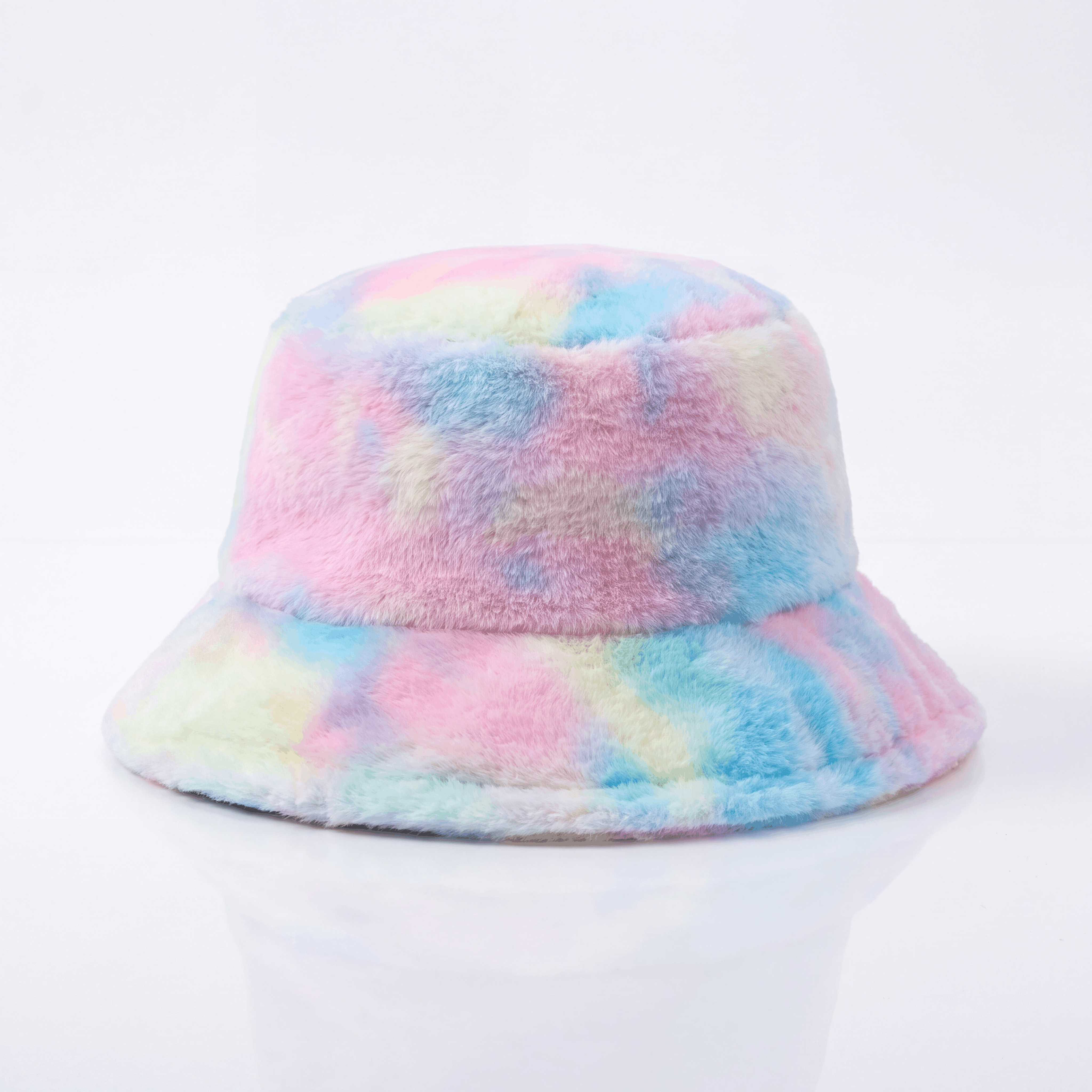 Adjustable Fluffy Tie Dye Bucket Hat