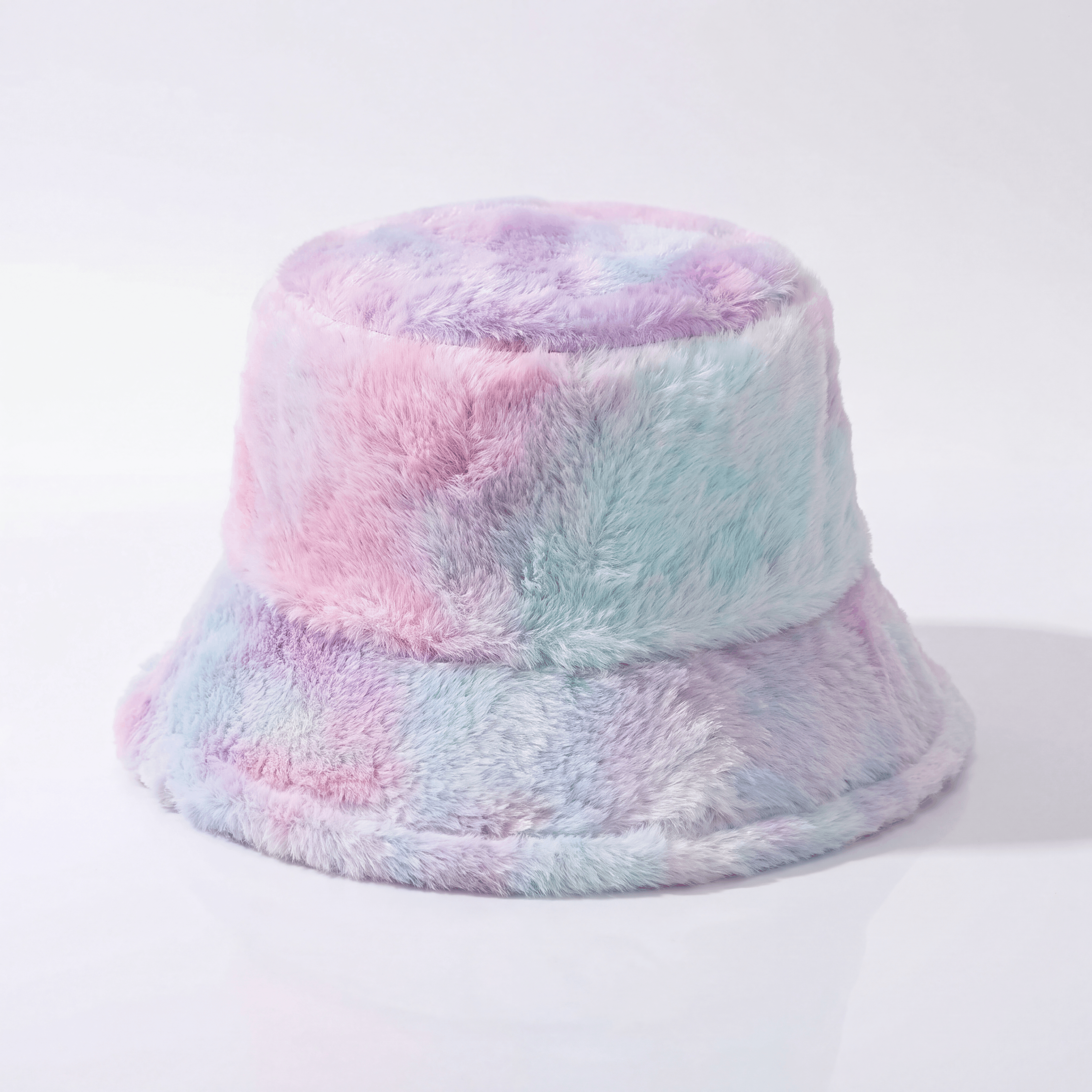 Adjustable Fluffy Tie Dye Bucket Hat