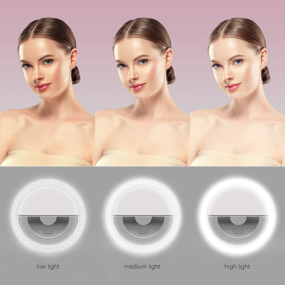 Rave Essentials Co. LED Clip-On Phone Ring Light (Rechargeable)