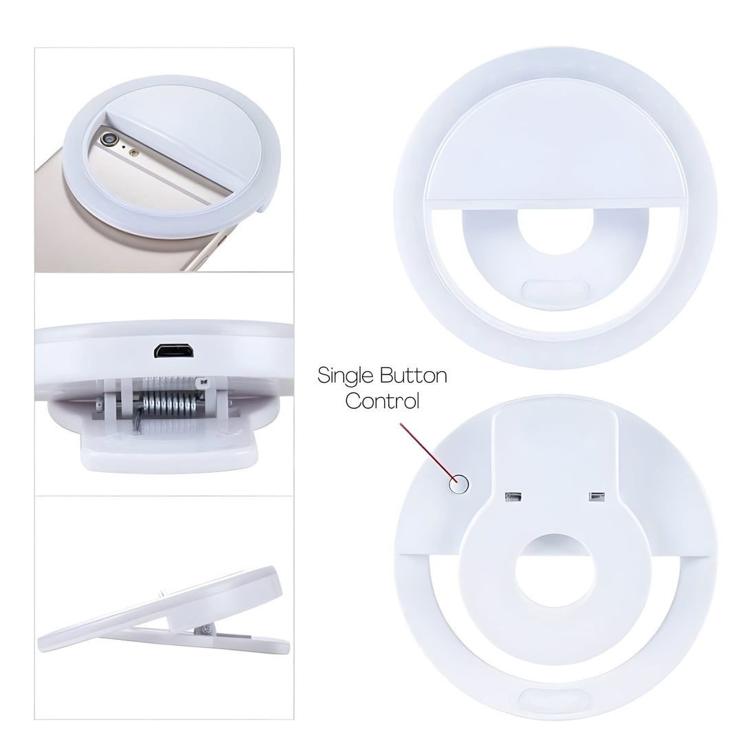 Rave Essentials Co. LED Clip-On Phone Ring Light (Rechargeable)