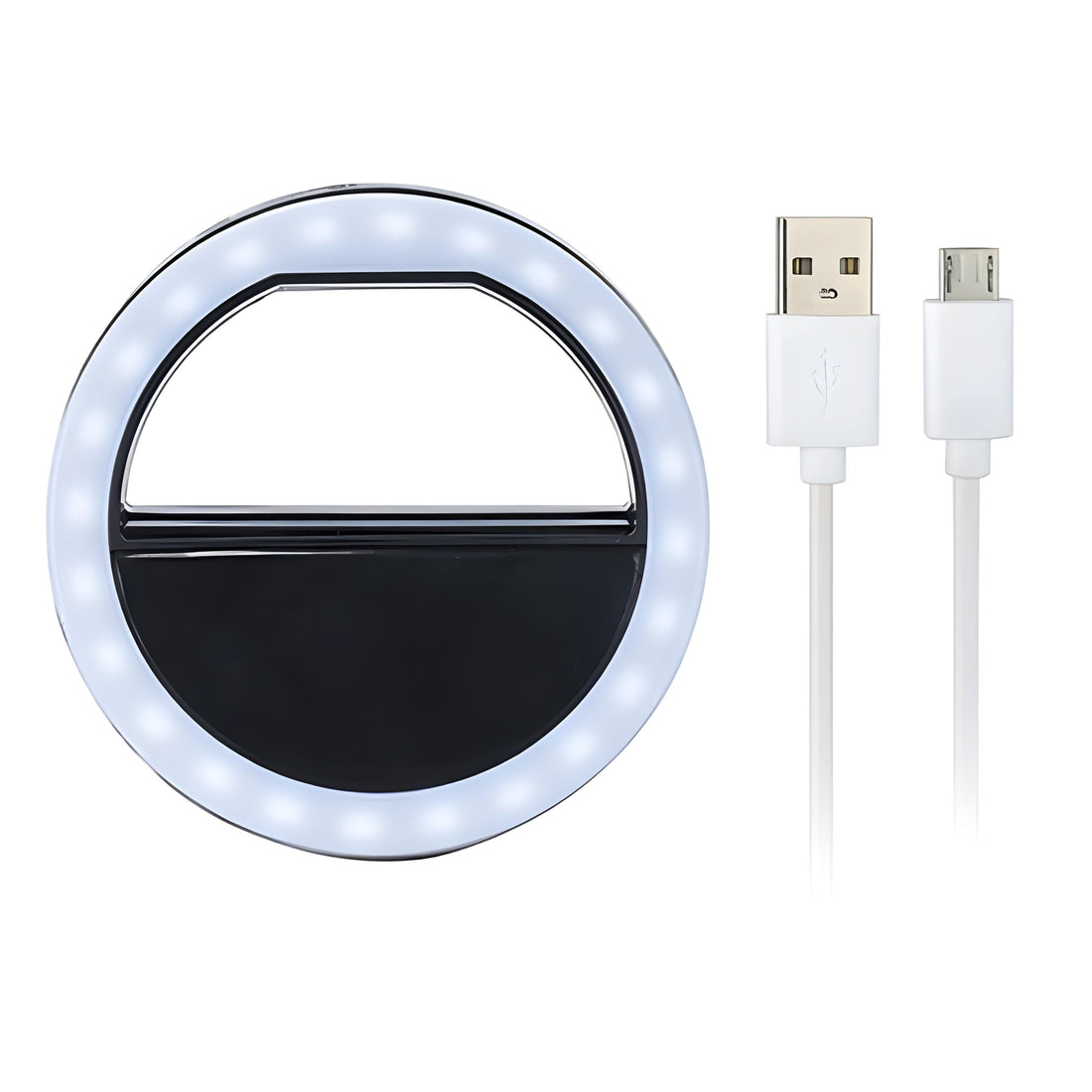 Rave Essentials Co. Black LED Clip-On Phone Ring Light (Rechargeable)