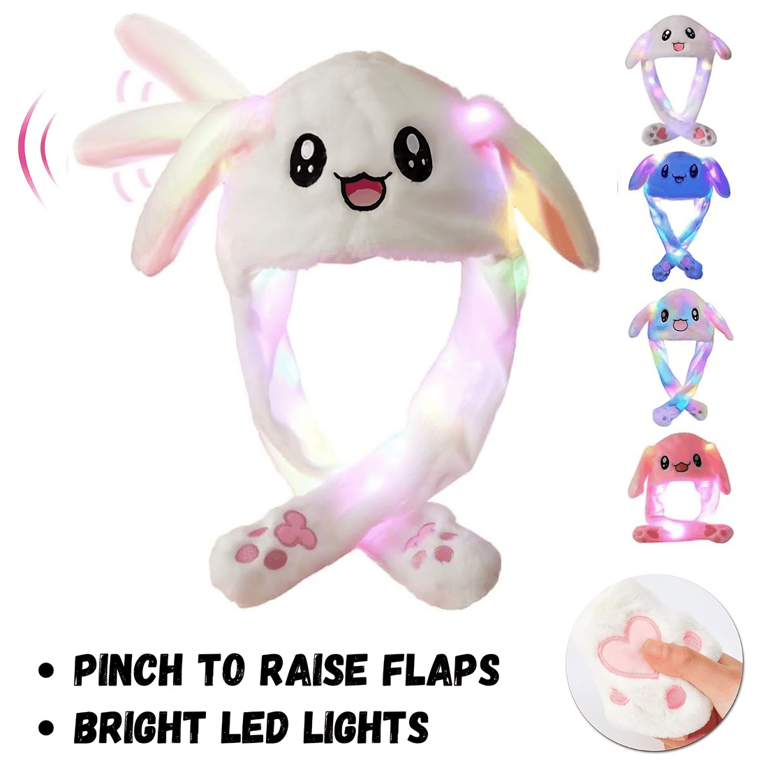 Rave Essentials Co. LED Kawaii Flapping Animal Hat - Moving & Raisable Ears