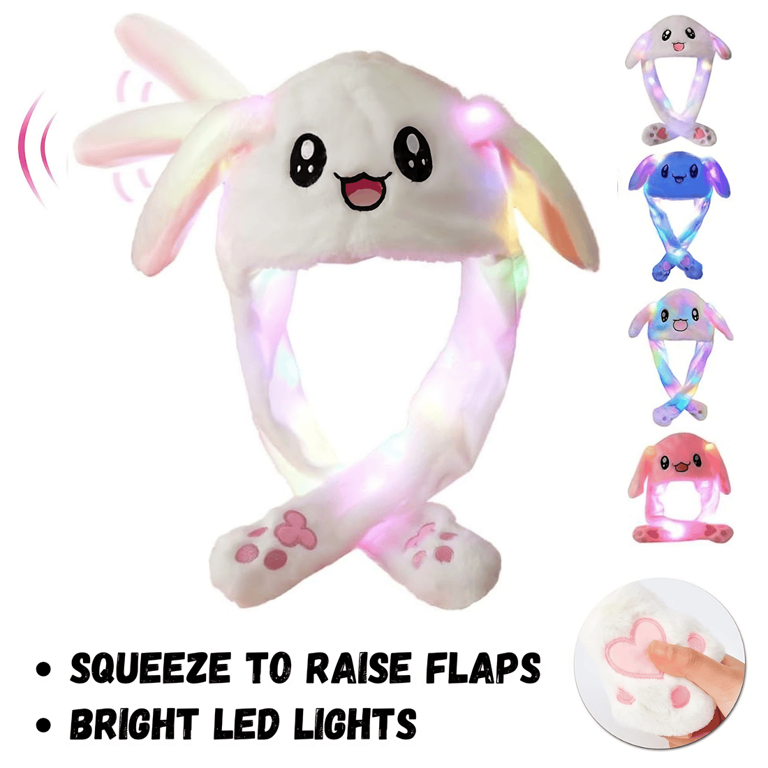 Rave Essentials Co. LED Kawaii Flapping Animal Hat - Moving & Raisable Ears