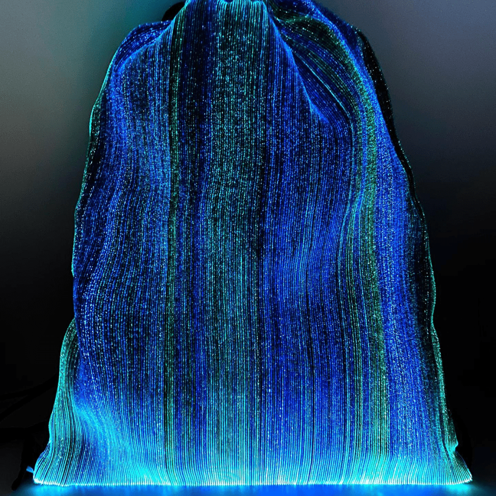 Rave Essentials Co. LED Luminus™ Fiber Optic Drawstring Bag