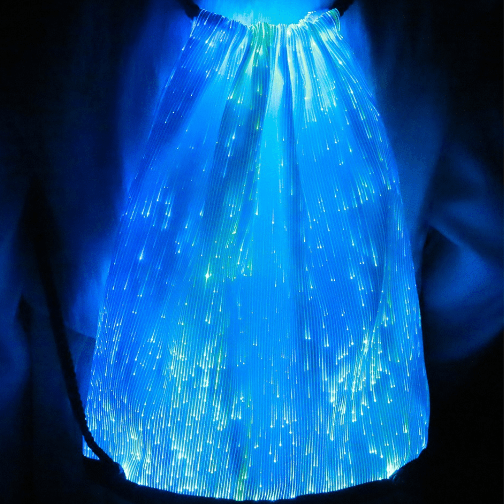 Rave Essentials Co. LED Luminus™ Fiber Optic Drawstring Bag