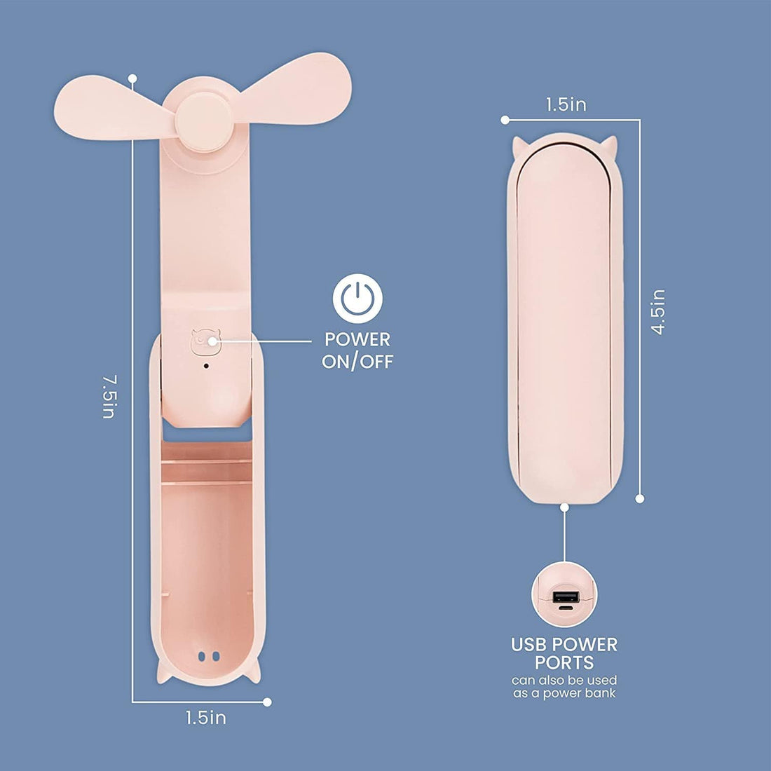 Rave Essentials Co. Power Bank Charger + Fan Hybrid