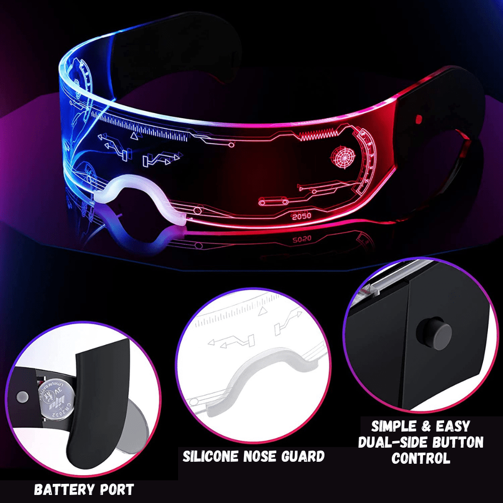 Rave-Essentials Co. Upgraded Bilateral Control RE® Holographic Visor Glasses