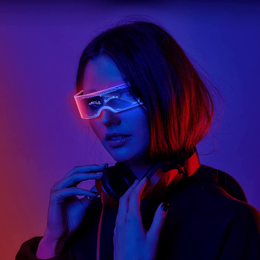 Rave-Essentials Co. Upgraded Bilateral Control RE® Holographic Visor Glasses