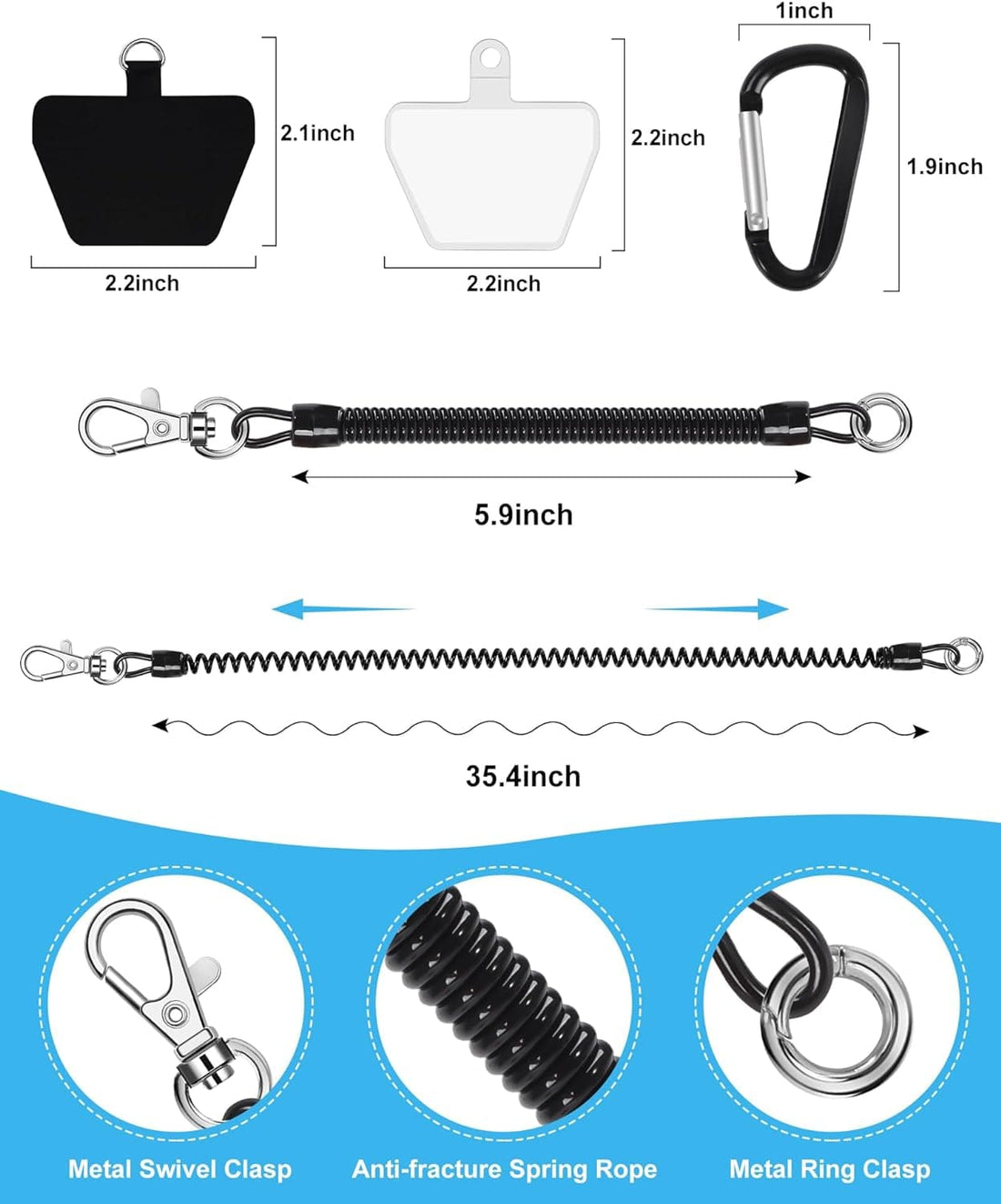 Rave-Essentials Co. All Black Sling Anti-Theft Phone Tether
