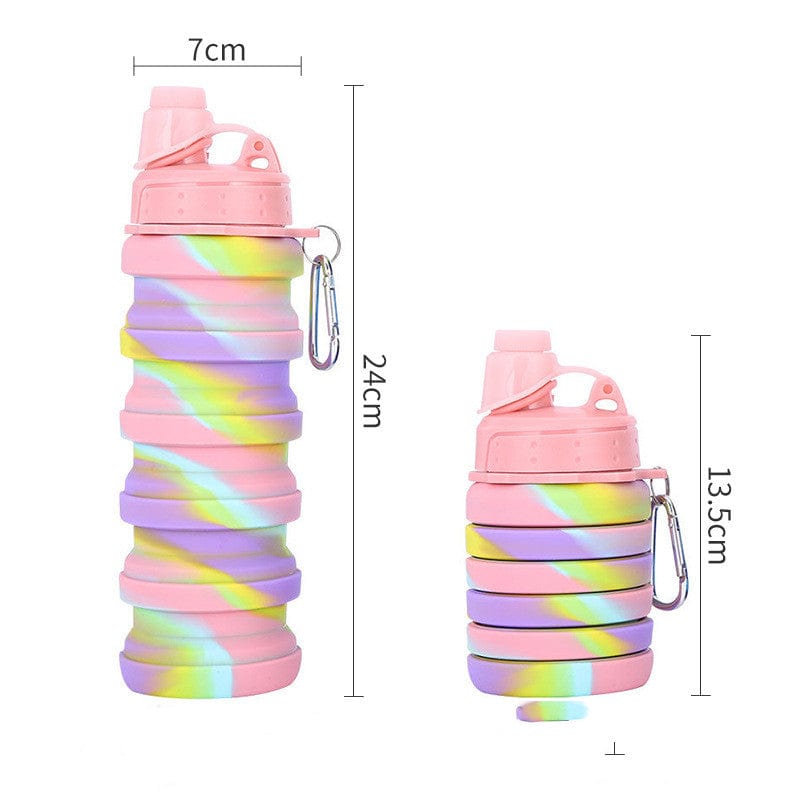 Rave-Essentials Co. Kandi Pink w/ Cotton Pink Cap Collapsible Camo Water Container