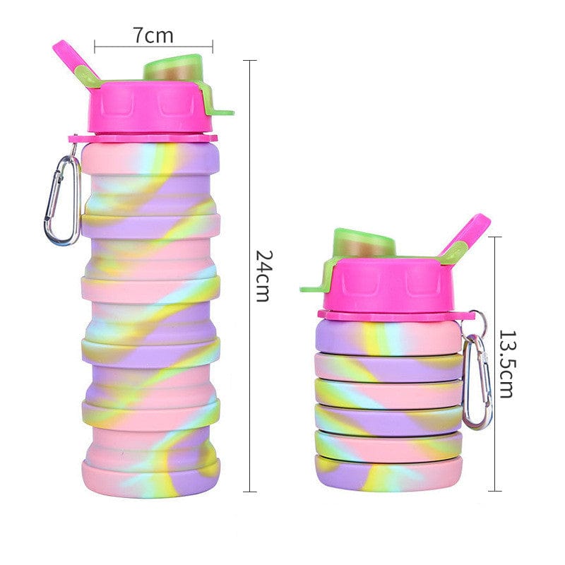 Rave-Essentials Co. Kandi Pink w/ Hot Pink Cap Collapsible Camo Water Container