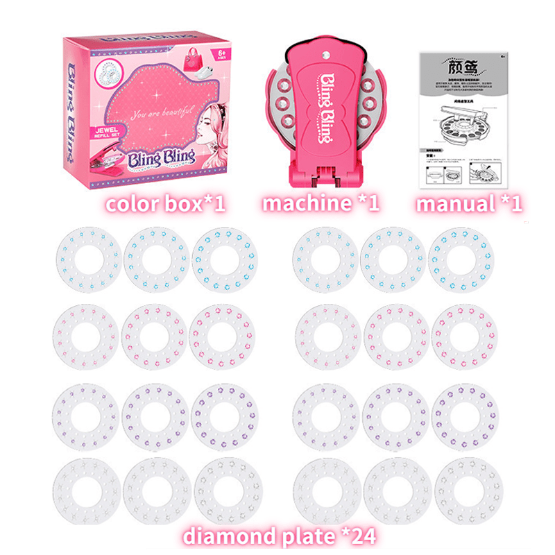 eprolo 360 Gems Full Set Girls Hair Gems Kit Kids Princess Pretend Makeup Sets Toy Crystal Rhinestone Stickers Art DIY Hair Jewels Cuffs Decoration Gift
