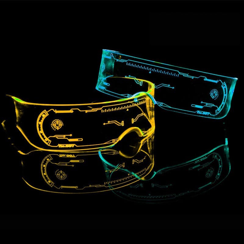 Rave-Essentials Co. Upgraded Bilateral Control Holographic Visor Glasses