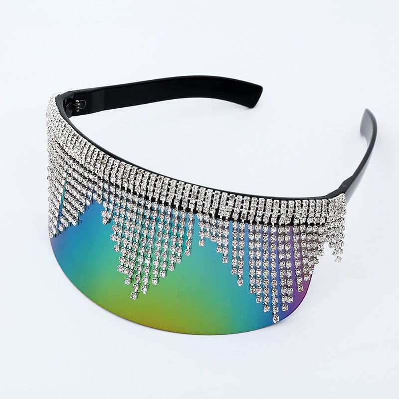 Rave-Essentials Co. Rainbow Tint Visor Jewel Studded Fashion Visor