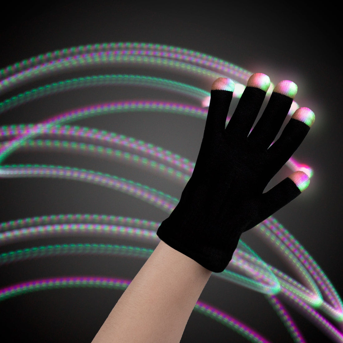 Rave-Essentials Co. Black KandiFlow™ Premium LED Lightshow Gloves