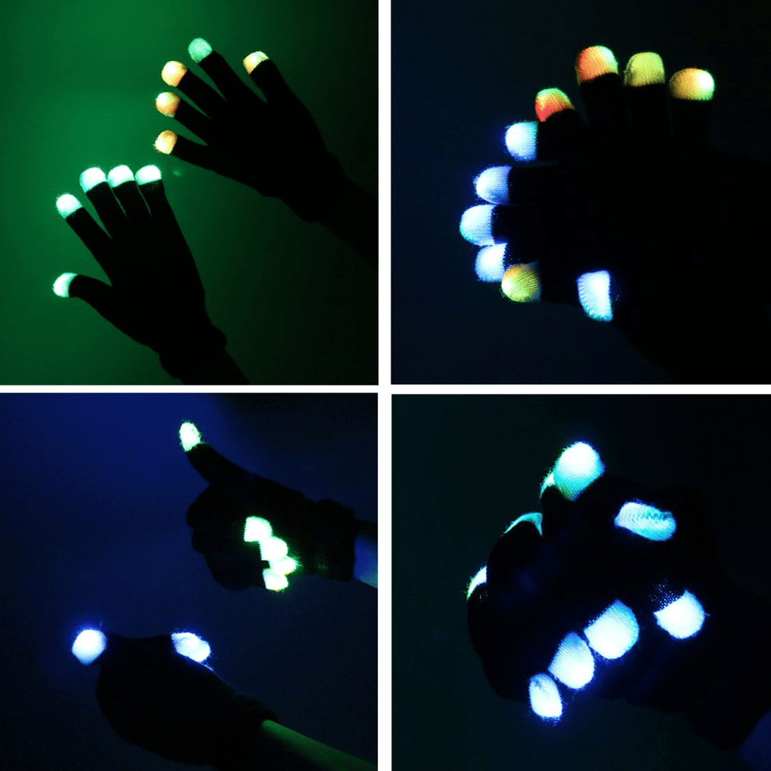Rave-Essentials Co. Black KandiFlow™ Premium LED Lightshow Gloves