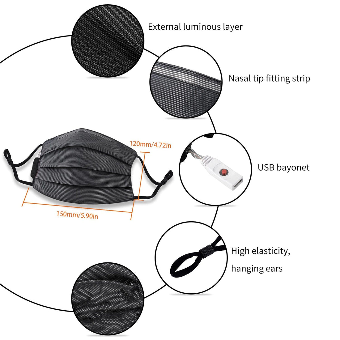 Rave-Essentials Co. LUMI™ Color Changing LED Face Mask