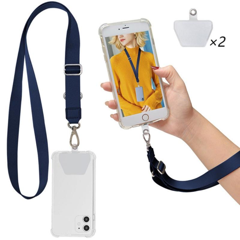 Rave-Essentials Co. blue RE® Neck & Wrist Phone Lanyard