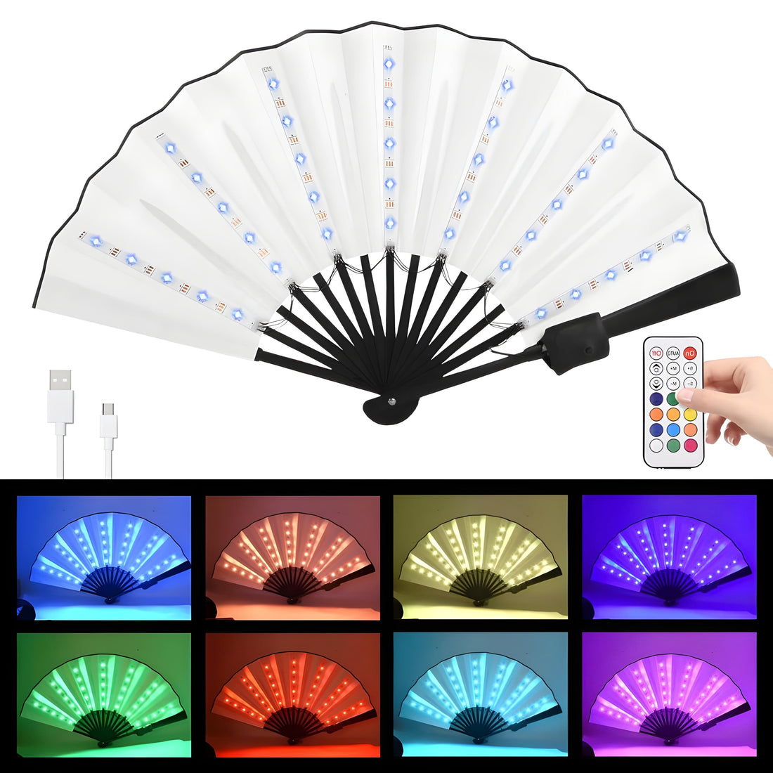 Rave Essentials Co. Color Changing Luminus™ LED Rave Fan