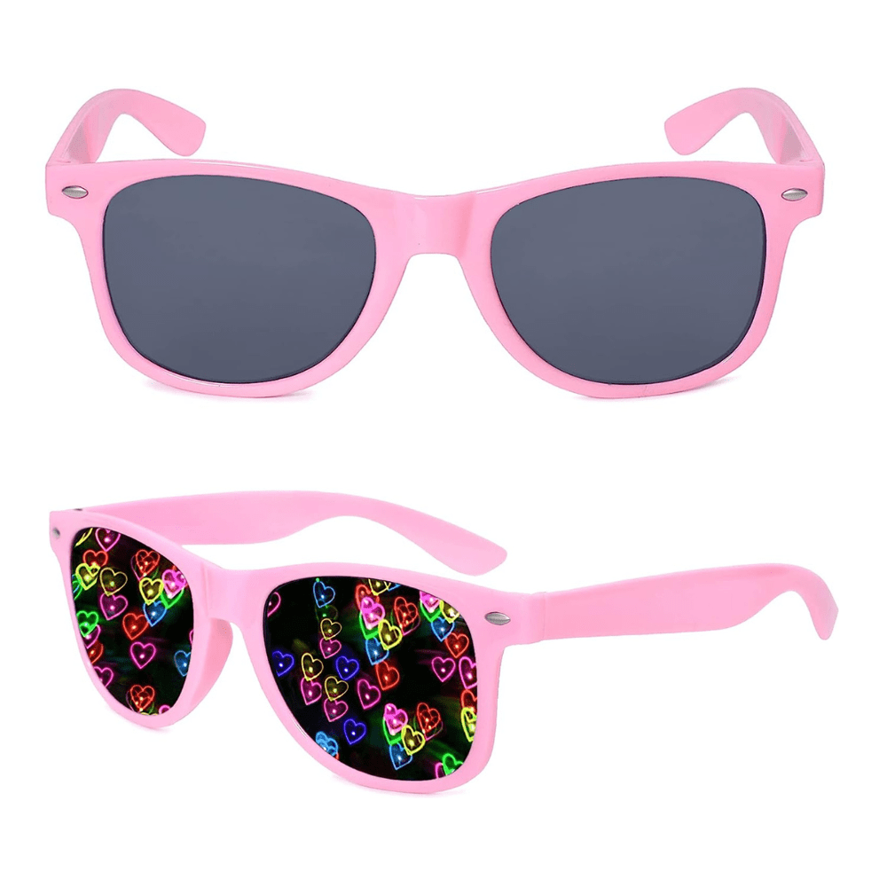 Rave Essentials Co. Tinted Lens / Pink Frame / 3-5 Day Amazon® Expedited [USA Only] eHeart™ Special FX Glasses