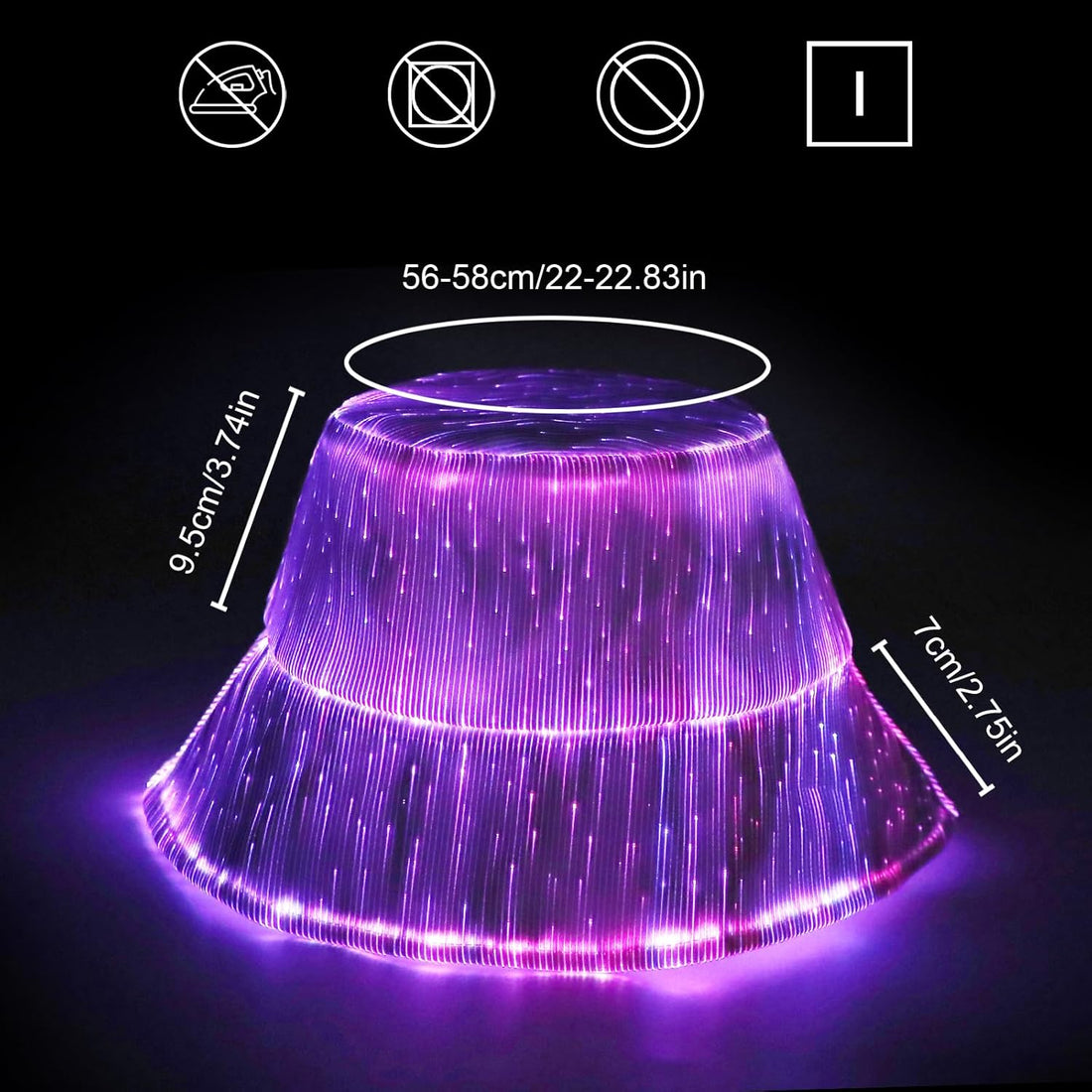 Rave Essentials Co. Full Coverage Color Changing Luminus™ LED Bucket Hat