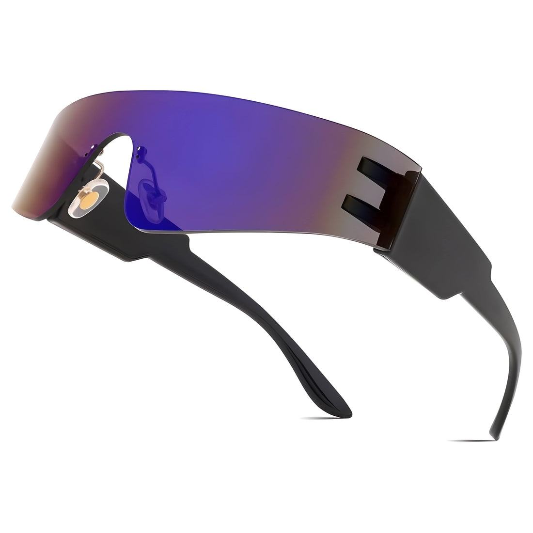 Rave Essentials Co. Amethyst Black Futuristic Full Send Raver Sunglasses