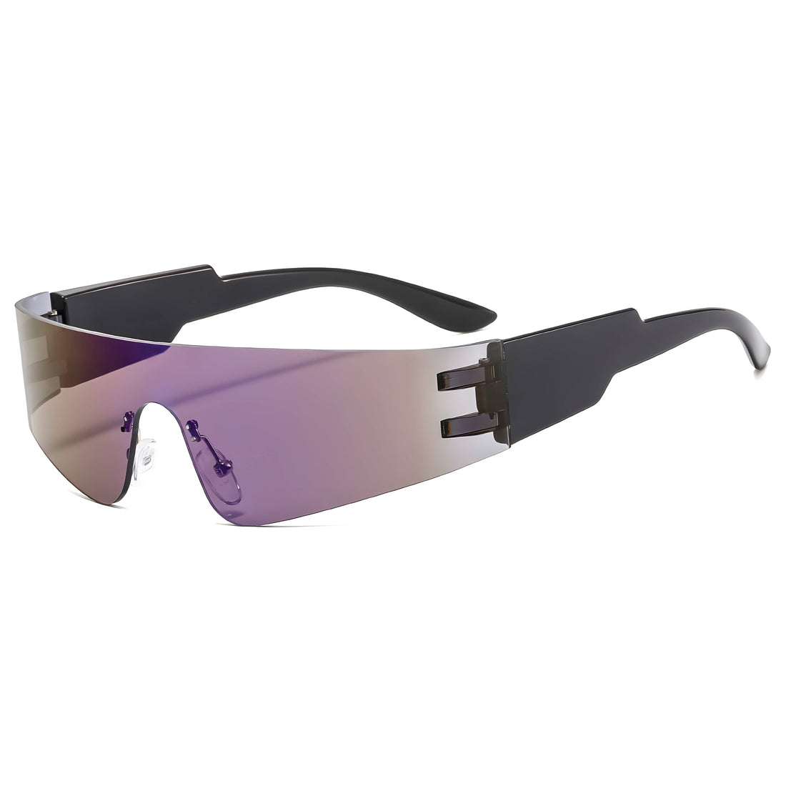 Rave Essentials Co. Amethyst Black Futuristic Full Send Raver Sunglasses