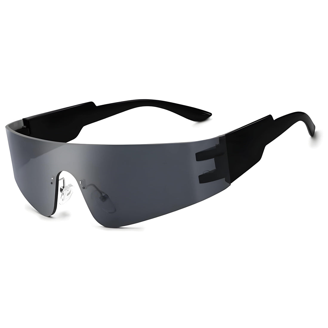 Rave Essentials Co. Midnight Black Futuristic Full Send Raver Sunglasses