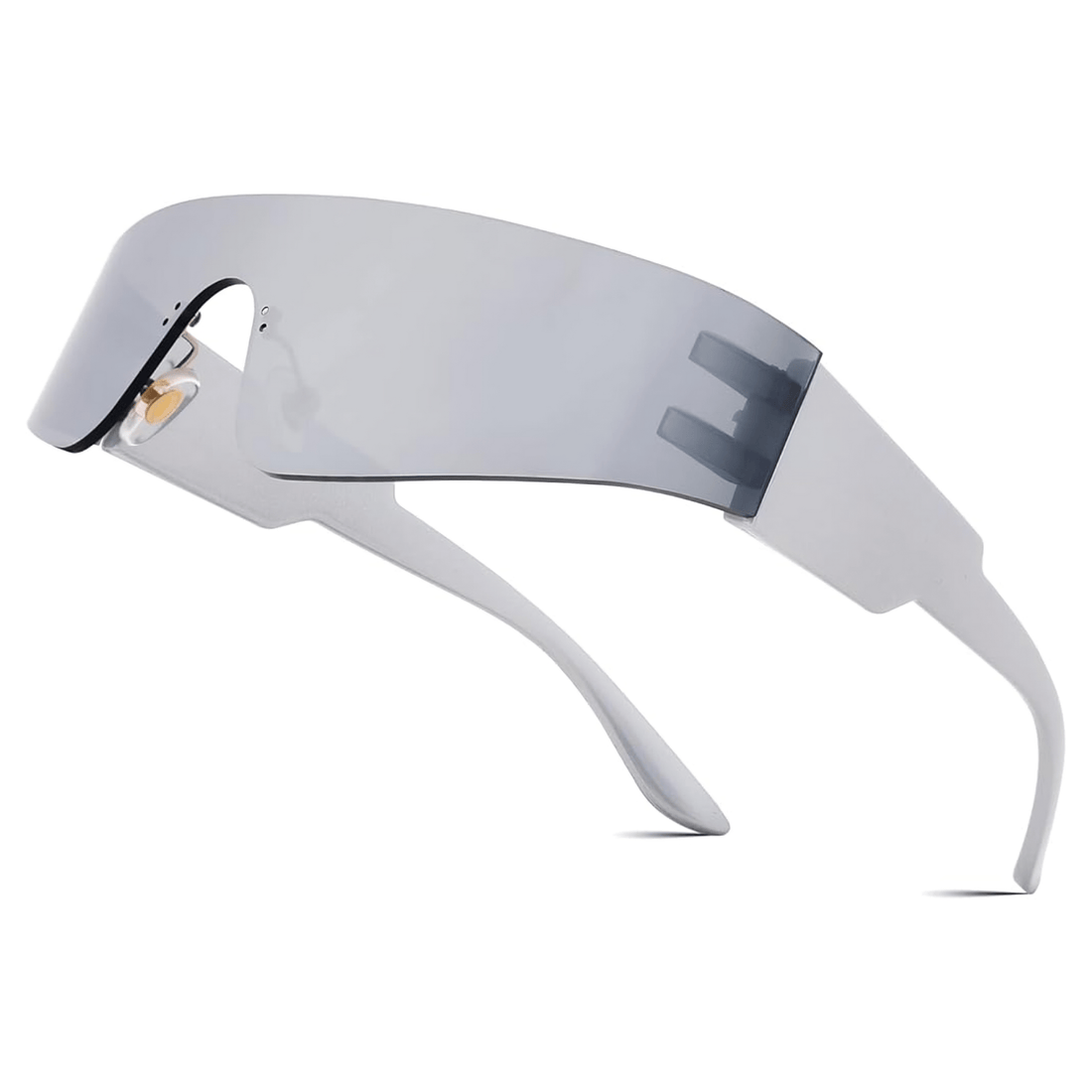 Rave Essentials Co. Tech White Futuristic Full Send Raver Sunglasses