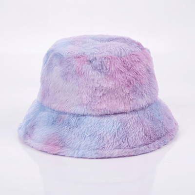 Adjustable Fluffy Tie Dye Bucket Hat