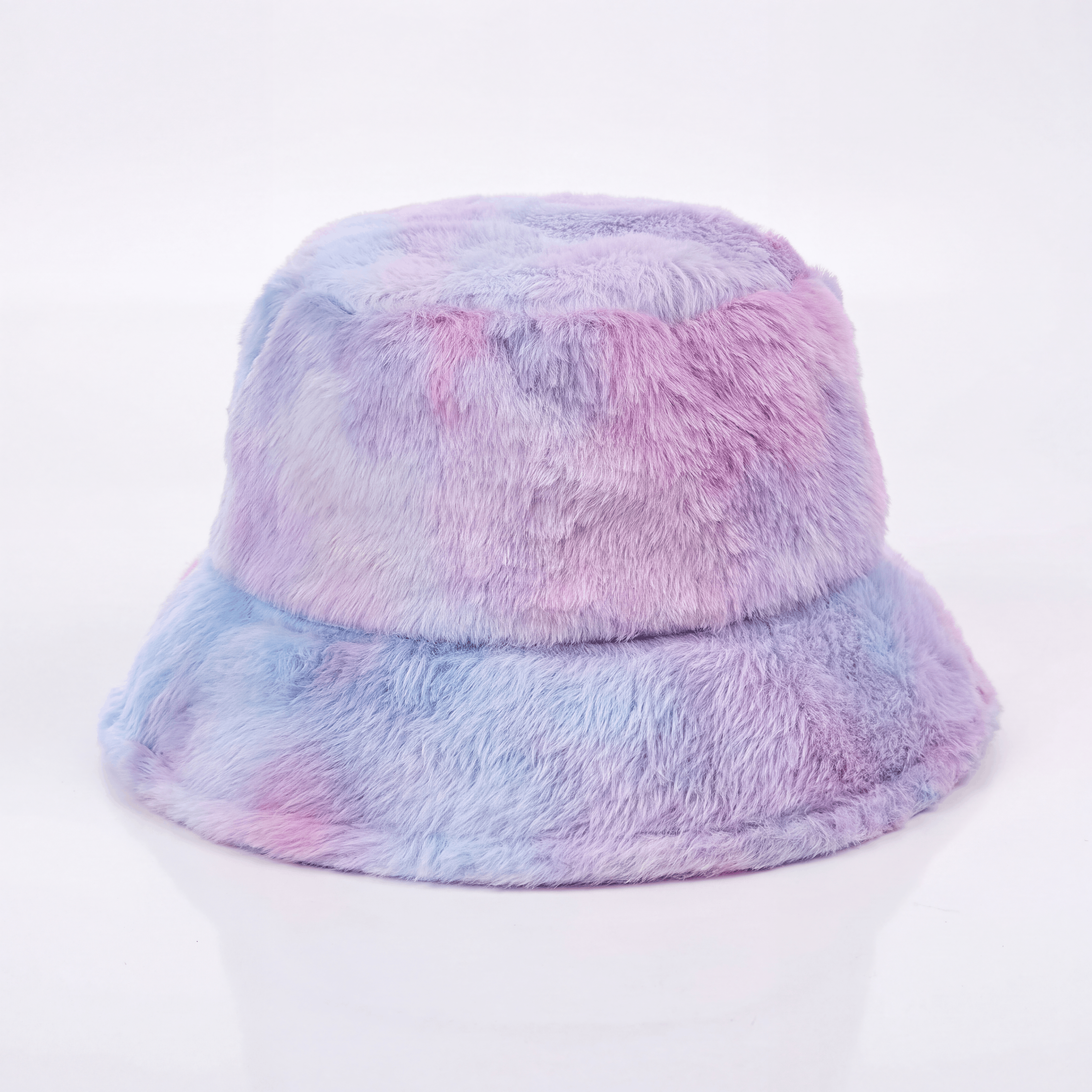 Adjustable Fluffy Tie Dye Bucket Hat