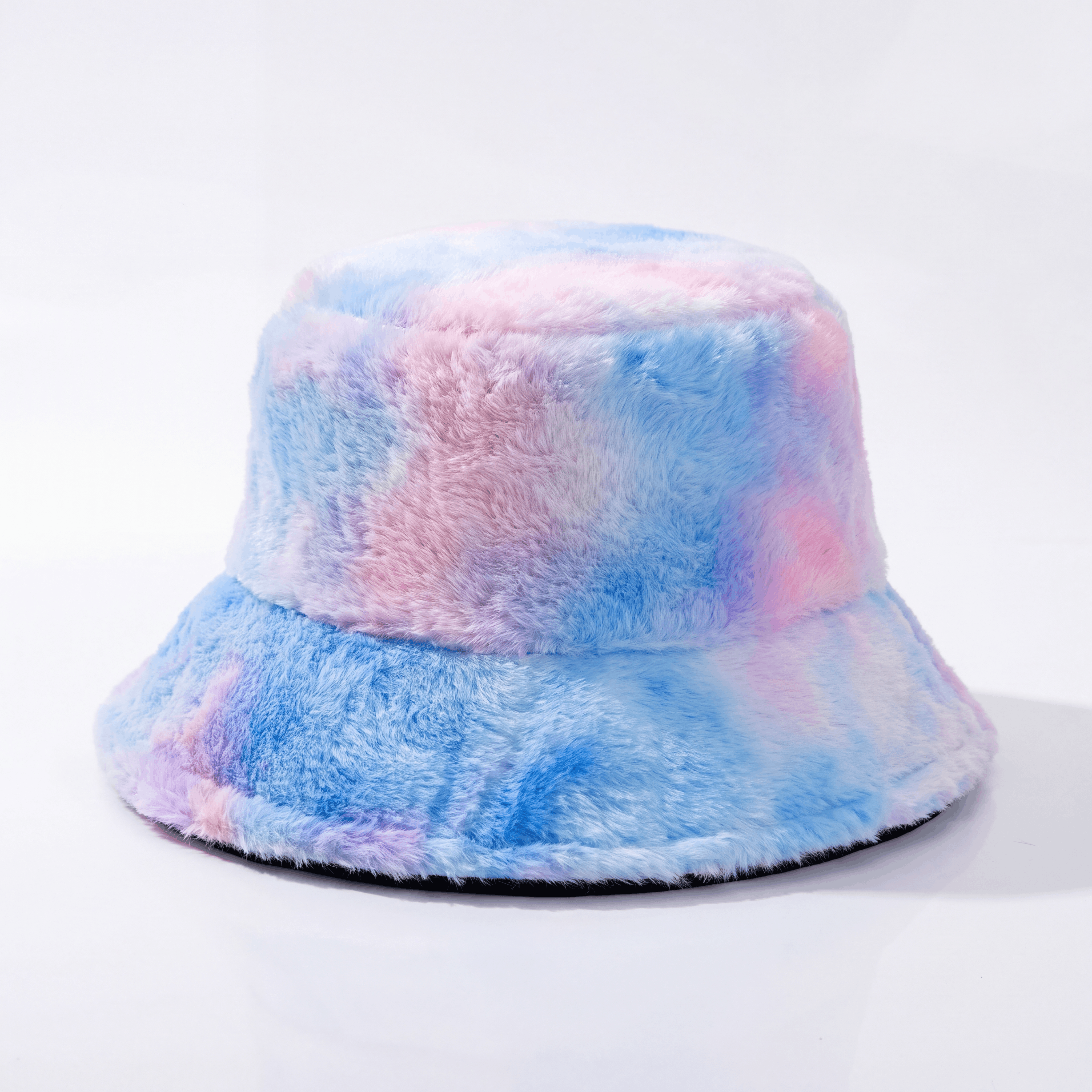 Adjustable Fluffy Tie Dye Bucket Hat