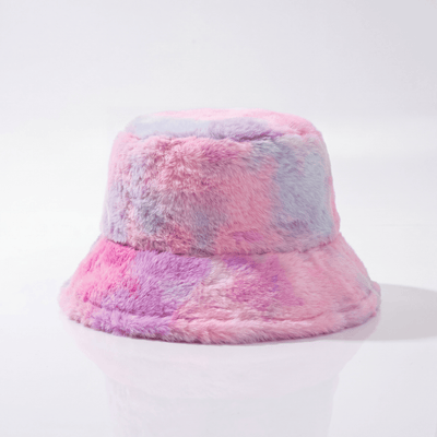 Adjustable Fluffy Tie Dye Bucket Hat