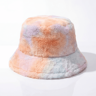 Adjustable Fluffy Tie Dye Bucket Hat