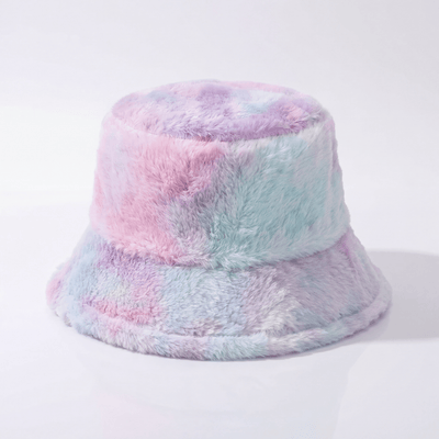 Adjustable Fluffy Tie Dye Bucket Hat