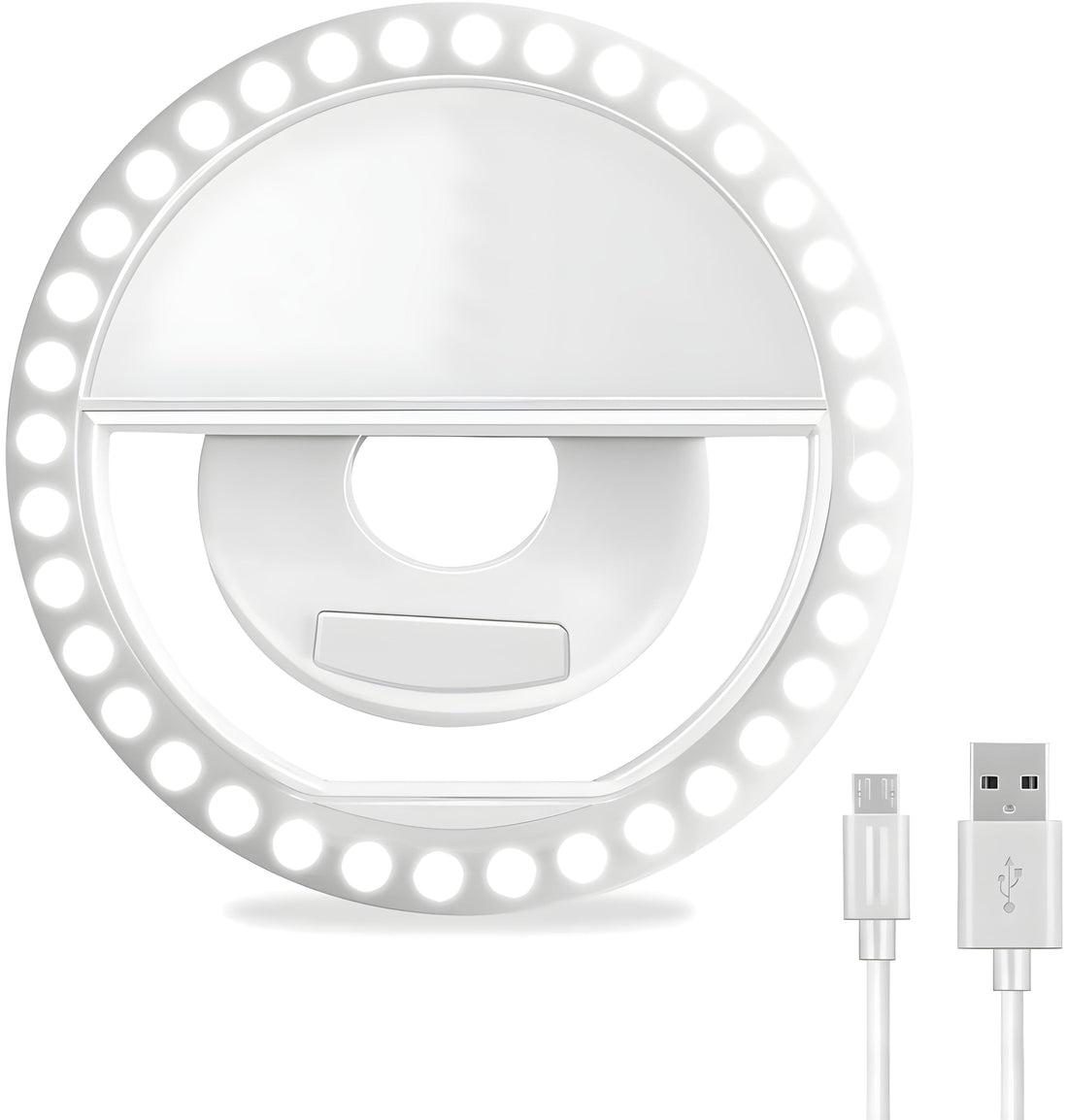 Rave Essentials Co. White LED Clip-On Phone Ring Light (Rechargeable)