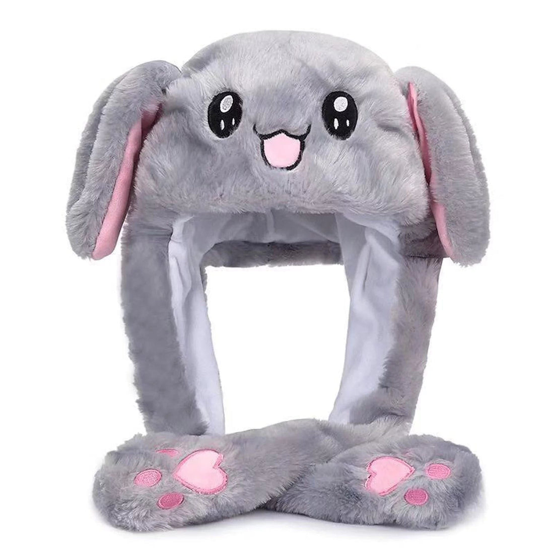Rave Essentials Co. Grey rabbit with light 1pc LED Kawaii Flapping Animal Hat - Moving & Raisable Ears