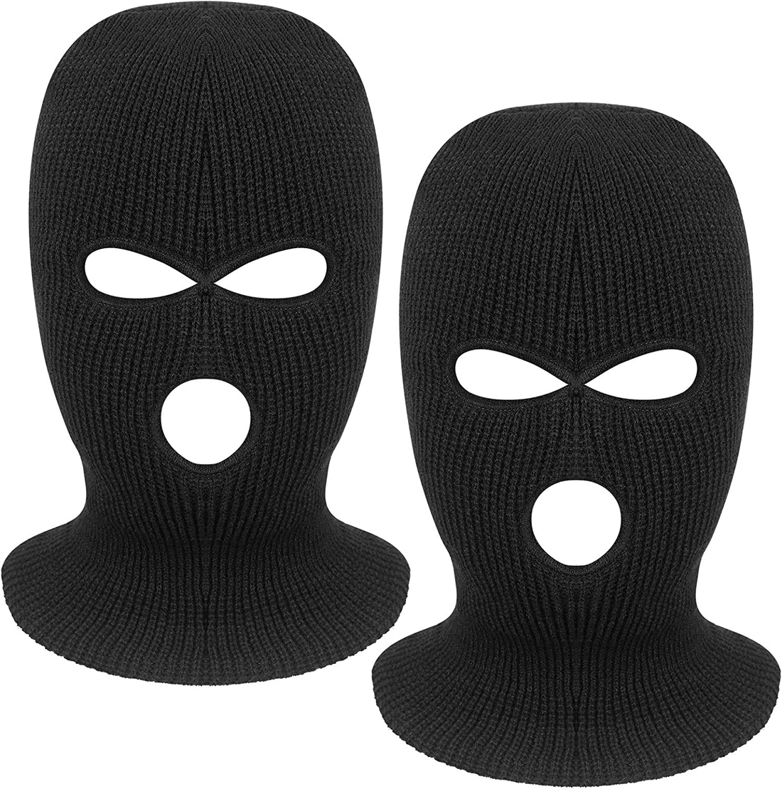 Rave Essentials Co. (2 Pack) Black / 3-5 Day Expedited Shipping [USA Only] NEON Vibrant 3-Hole Ski Mask