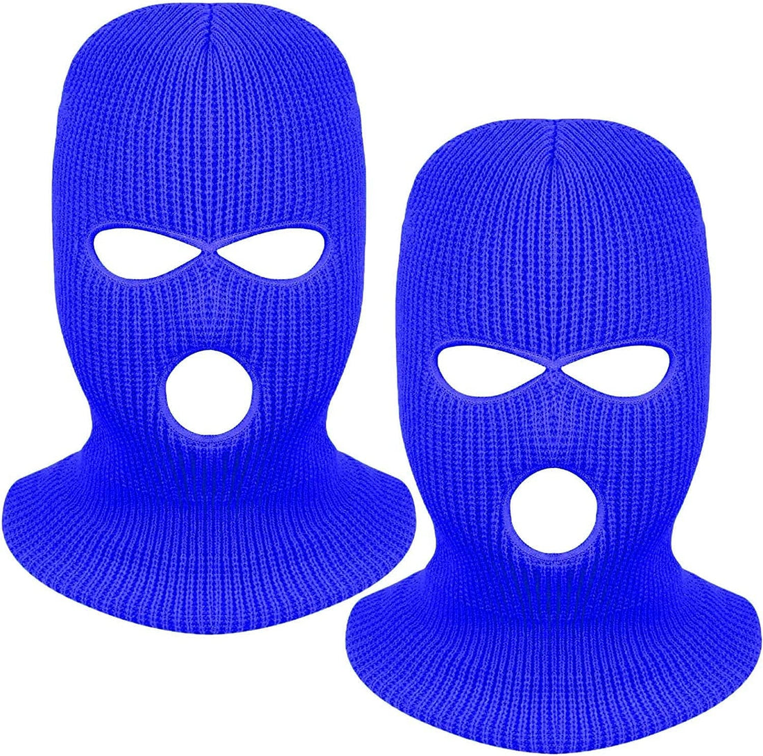 Rave Essentials Co. (2 Pack) Blue / 3-5 Day Expedited Shipping [USA Only] NEON Vibrant 3-Hole Ski Mask