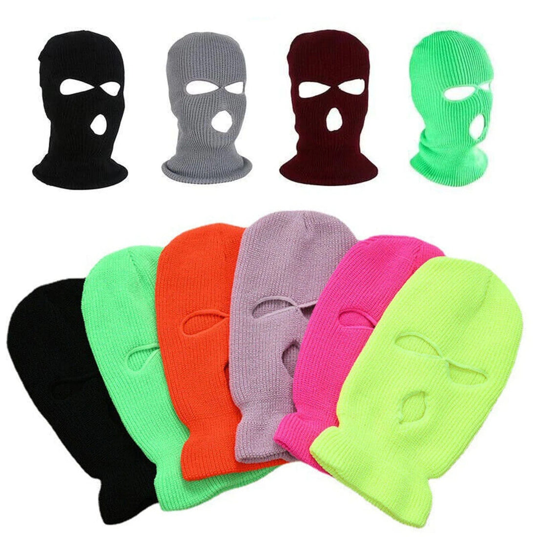 Rave Essentials Co. NEON Vibrant 3-Hole Ski Mask