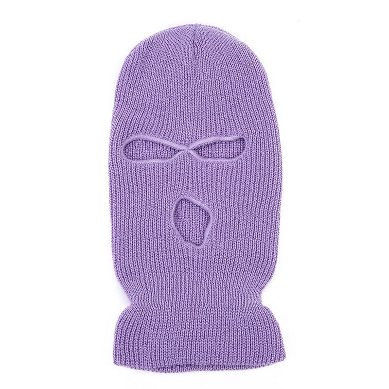Rave Essentials Co. Dark Purple NEON Vibrant 3-Hole Ski Mask