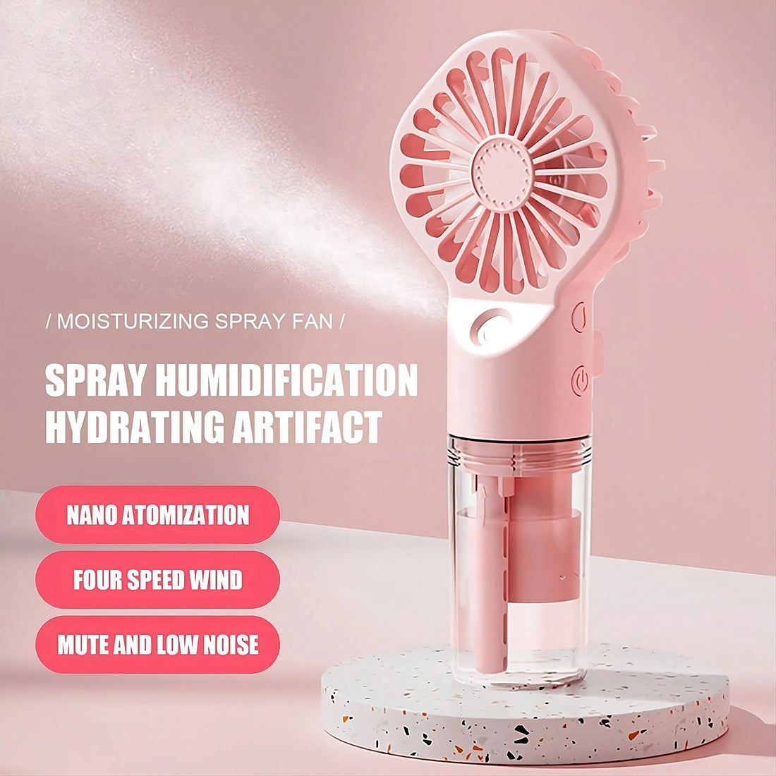 Rave Essentials Co. Pocket Sized Portable Misting Spray Fan (Rechargeable)